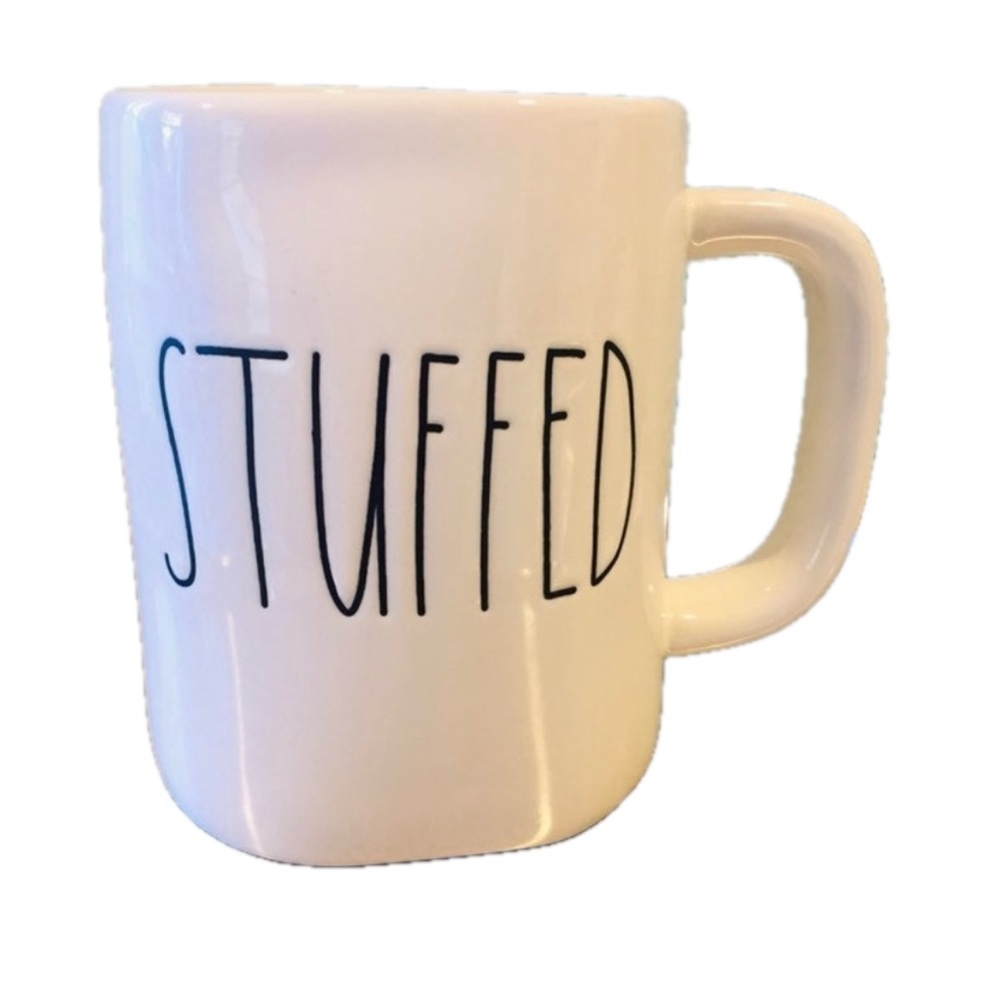 Rae Dunn Stuffed Mug NWT Coffee Tea Thanksgiving black white